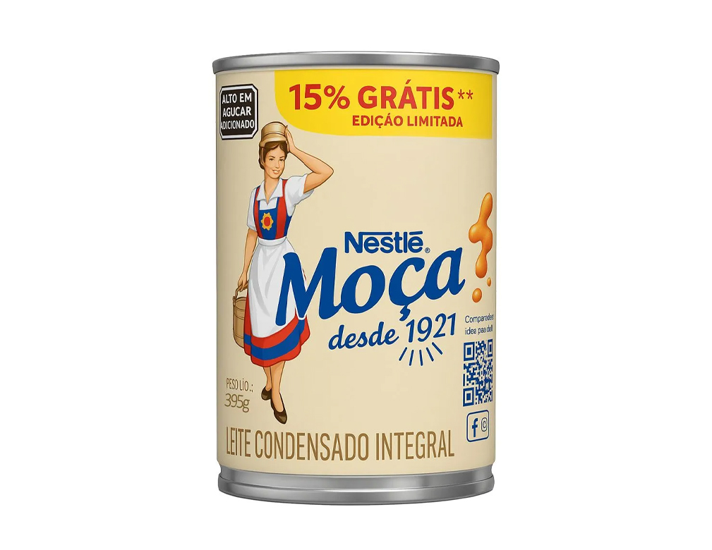 LEITE CONDENSADO PEQUENO INTEGRAL MOÇA NESTLÉ 395 G (CX 48 LT)